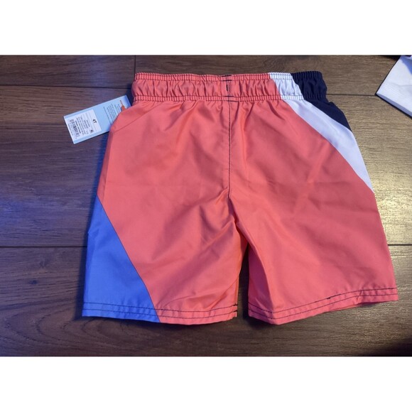 cat & jack 4t toddler nwt swim trunks boy color block lined blue peach white - Picture 2 of 4